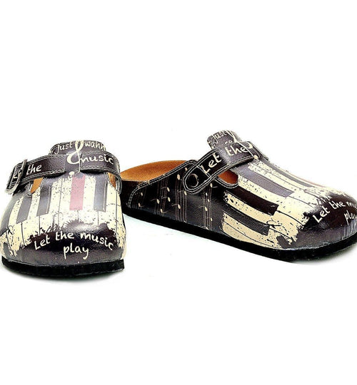 Black Piano Keys Clogs CAL311 (737682096224)