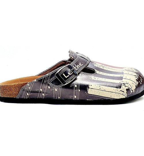 Black Piano Keys Clogs CAL311 (737682096224)