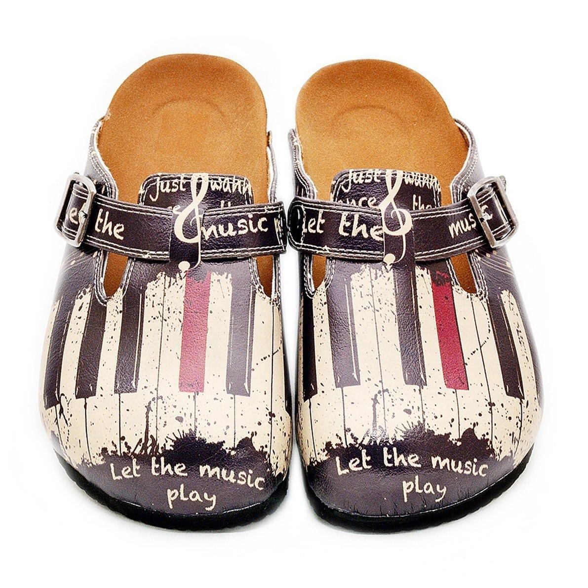 Black Piano Keys Clogs CAL311 (737682096224)