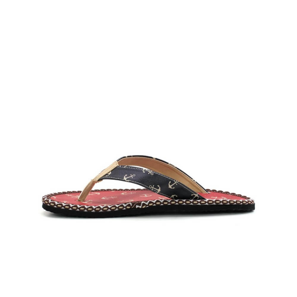 Red & Navy Anchor Flip-Flop CAL412