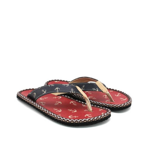 Red & Navy Anchor Flip-Flop CAL412