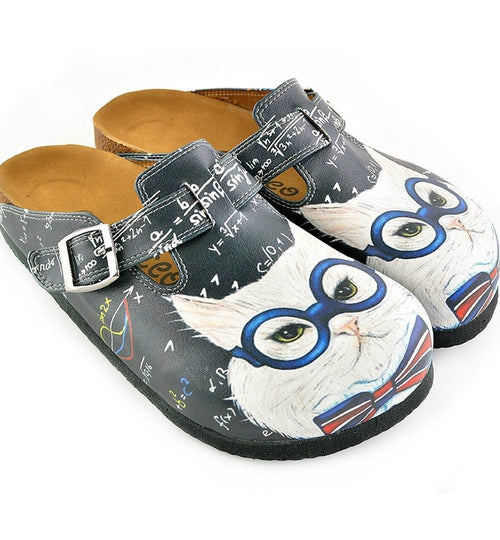 White & Gray Cat Clogs WCAL343 (737670332512)
