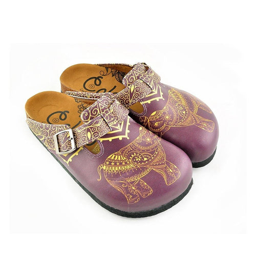 Purple & Yellow Elephant Clogs WCAL345 (737670266976)