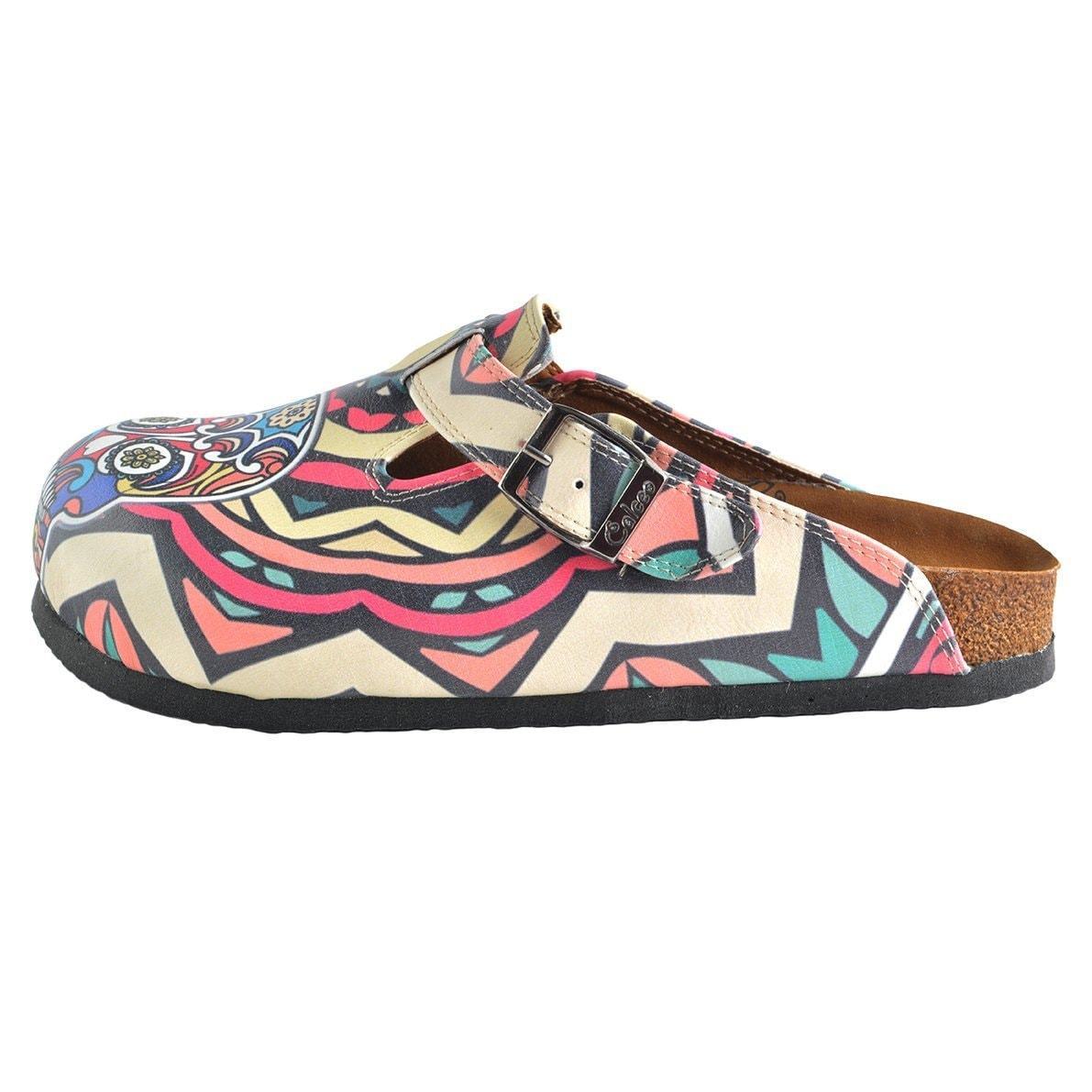 White & Pink Skull Clogs WCAL356 (737670037600)