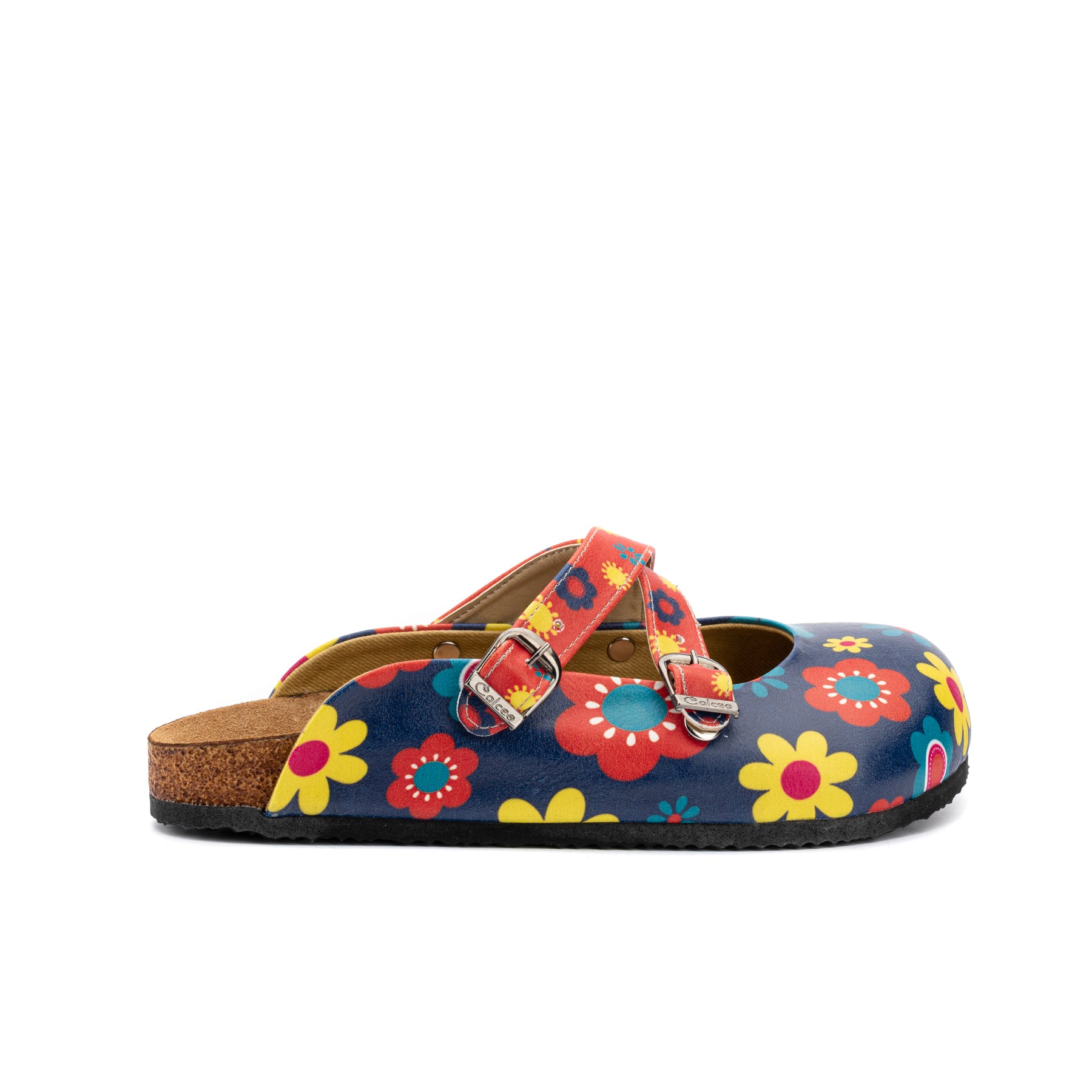 Blauwe klompen met gekruiste bandjes WCAL129