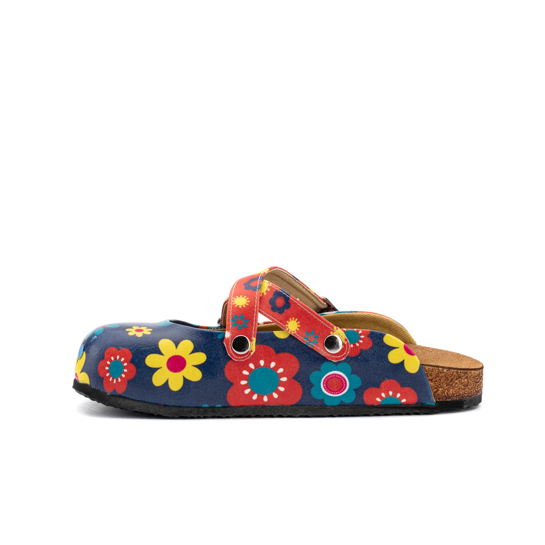 Blauwe klompen met gekruiste bandjes WCAL129